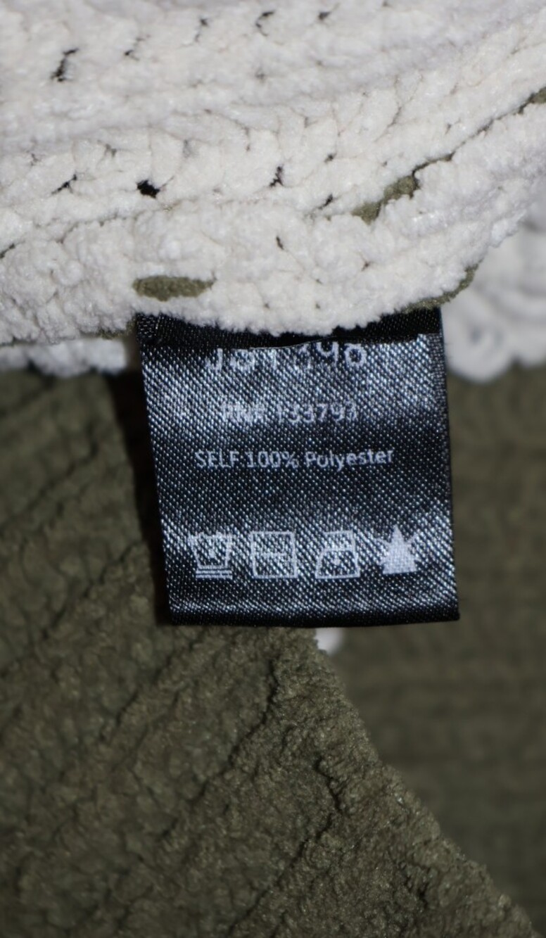 POL Olive Green and Cream Distressed Striped Knit Sweater. - Picture 12 of 13